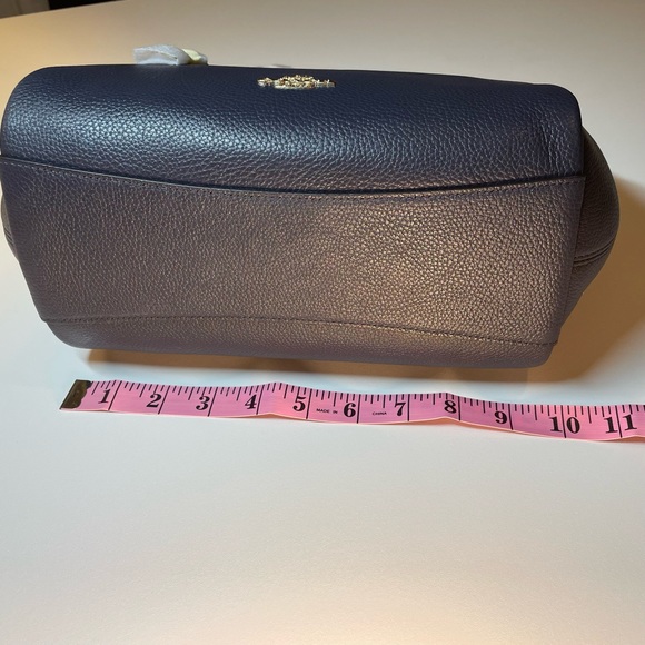 Coach Navy Satchel Purse Bag Handles and Strap Zip Top - Picture 2 of 7